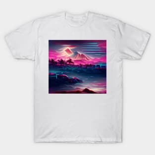 Synthwave Mountain Landscape T-Shirt